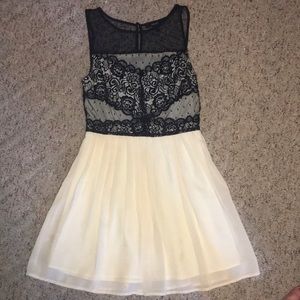 Black and Cream Lace Dress